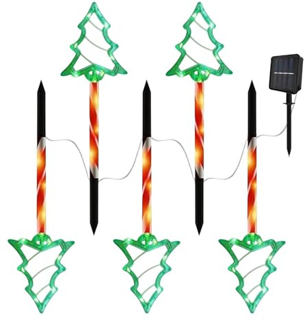 Alberi di Natale da esterno per sole, percorso di da giardino 5X - illuminato per esterni, per passerella. Illuminazione del percorso del paesaggio per patio di Natale, prato,
