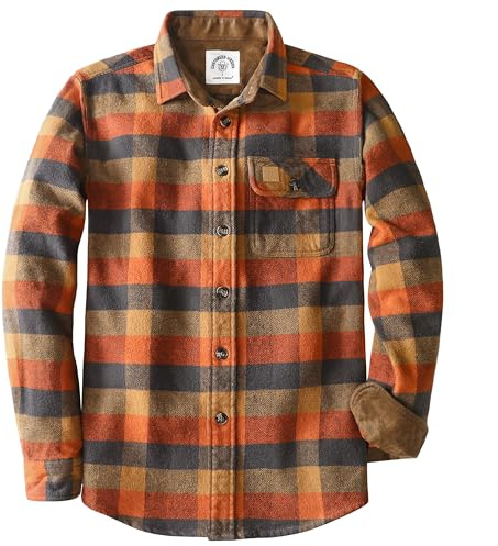 Dubinik® 13oz Ultra Pesada Camisa Franela Hombre Cuadros Vintage De Manga Larga Gruesa y TéRmica AlgodóN Puro
