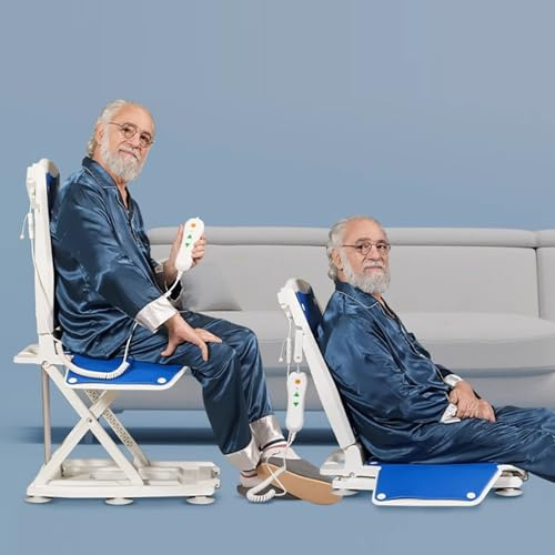 Chaise Élévatrice Électriquepliableausol,dispositifs D'assistance pour Chaise Élévatrice avec 6ventouses Et Télécommandeétanche,Hauteur Levage 2,36-22pouces,capacité Charge309lb,voussoulèvedusol