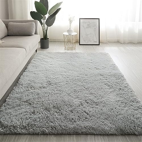 Tappeto moderno shaggy da soggiorno, grande, morbido, lavabile, antiscivolo, beige, 40 x 120 cm, design a pelo alto, per camera da letto e decorazione della casa.