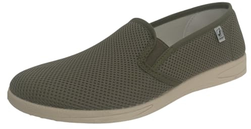 Espadrillos för män – espadriller för herr sommar – herrtofflor – herrtofflor – gummisula och canvas innersula – tillverkad i Spanien, khaki, 44 EU