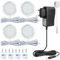 GBKDQQ LED Schrankbeleuchtung 4er Set, Unterbauleuchte Küche Led, Warmweiß Vitrinenbeleuchtung, Küchenlampen, LED Rund Küchenlicht für Kabinett Schränke Weinschrank Kleiderschrank Küche