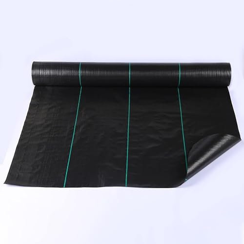 Toile de protection contre les mauvaises herbes pliable de qualité supérieure pour un contrôle efficace des mauvaises herbes dans les jardins, les parterres de fleurs et les paysages (1,2 x 76 m)