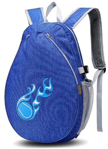 Jorzer Sac de Tennis pour Enfants, Sac à Dos de Tennis en Tissu Oxford imperméable 11 x 16 x 6 avec Poches en Filet, Raquette capacité résistant à la saleté et l'usure pour Articles