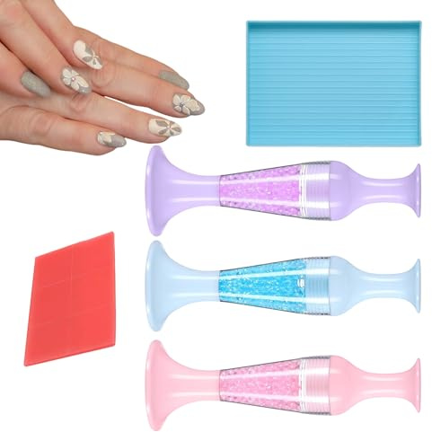 Stylo d'art diamant – Stylos de peinture en forme de pot de fleur | 3xArt Pen-Set Accessoires Gemmes Plateau Colle Argile | Stylo à rechargeable pour peinture diamant | Aucun outil de pour l