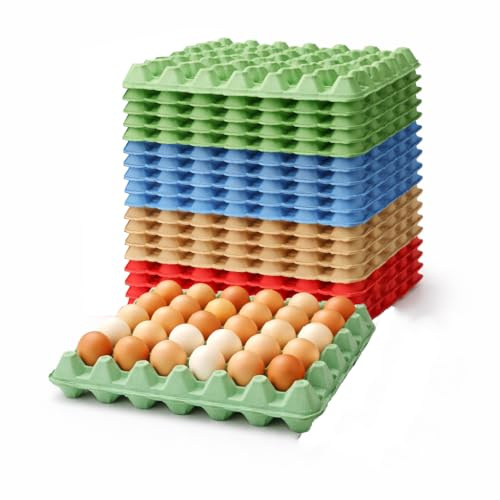 Thymera Egg Trays Holds 30 eggs - Cardboard Biodegradable boxes - Reusable Egg Tray Boxes (5, Grey)