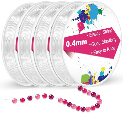 0.4mm Fil élastique pour Bracelet Fil Bracelet Transparent Fil Perle