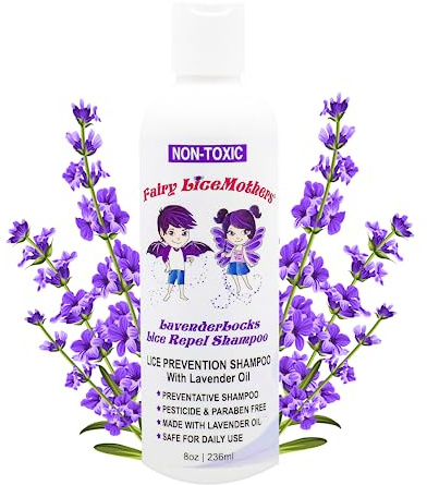 Fairy LiceMothers LavenderLocks for Lice Prevention Shampoo, 8 fluid ounces - Gentle, Pesticide Free, Suitable for All Hair Types, Aromatherapy, Scented