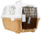 ProudPet Hard Pet Carrier Crate Box for Cats and Dogs Travel Kennel Animal Box (Large, Brown)
