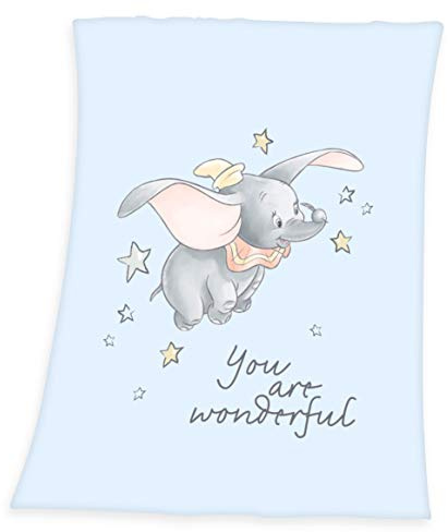 Herding Disney Dumbo Flanell Flauschdecke Babydecke Kuscheldecke 75x100 cm