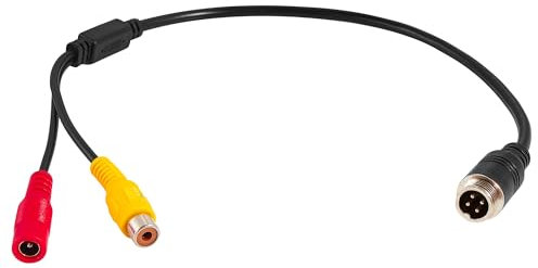 RED WOLF 4-Pin Male to RCA/AV Female Adapter Cable,extension lead For Reversing Camera To Monitor Dispaly,Aviation Head RCA DC Extension Cable Cable,portable,Shockproof Waterproof