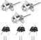 ZHIQIN 3 Pièces Serrure à Tiroir avec Clé pour Meubles Serrure à Piston pour Classeurs Armoire Vitrine, Diamètre 16 mm, Longueur 61 mm (Argent)