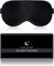 Aosun Mascherina per Dormire, Maschera per Dormire in Pura Seta di Gelso al 100%, Mascherina Occhi per Dormire Ipoallergenica Oscurante con Fascia Regolabile (Nero)