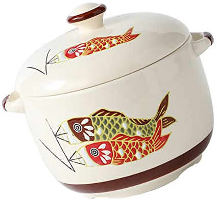 Tazón de cerámica Ramen japonés Pescado Tazones de uso japonés Olla redonda Cocer al vapor Aperitivo de pasta doméstica Vajilla de porcelana Sartén casera Cazuela: Contenedor Fideos coreanos Olla: Sop