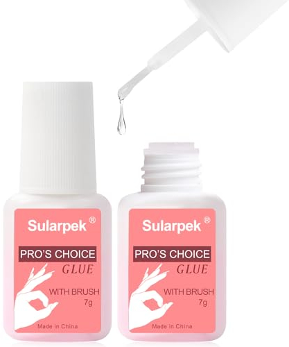 Sularpek 2 Stück 7ml Nagelkleber für Kunstnägel, Nail Glue, Nagelkleber für Tips, Nagel Kleber Gel Nägel, Nagelkleber Extra Stark, Kleber für Nägel, für Haus/Salon
