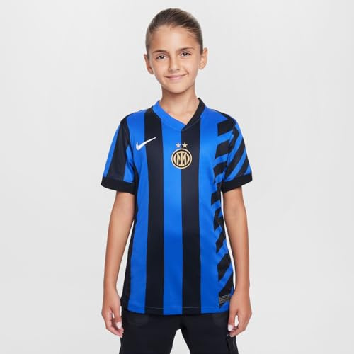 Nike Unisex Kinder Inter Mailand 2024/25 Stadium Home Dri-fit (Ältere Replika-Fußballtrikot, Lyon Blue/Black/Lyon Blue/White, 6-7 Jahre EU