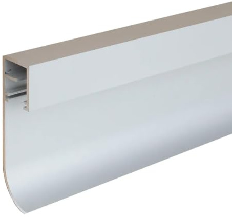 PROVISTON Licht Metallsockelleiste 15.8 x 60 x 2500 mm LED Fußleiste Aluminium Ungebohrt Farbe Weiß RAL 9016 Indirekte Beleuchtung