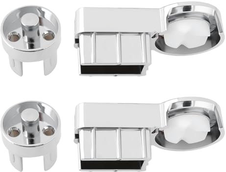 1 Pair Bath Screen Hinges-Left and Right Shower Screen Hinges ABS Chrome Plating Bathroom Shower Brackets Clamping 6mm Glass