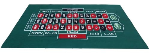 Muteitt Blackjack and Roulette Table Mat, Green Felt Double Sided Casino Gaming Mat, Perfect for Casino Game Night
