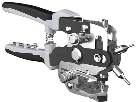 Leather Hole Punch Tool, Rotating Belt Puncher, Multi-Size Hand Pliers, Precision Craft Tool, Ideal for Phone Case Making, Home Repairs, Handmade Studio, School, Dorm Projects