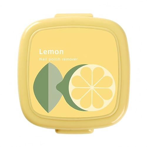 40Pcs Nail Polish Remover Pads - Nail Varnish Remover Pads in Box - Quickly & Easily Gel Polish Remover Natural Ingredients - Instant Removal Nail Wipes for Gel Polish (Lemon)