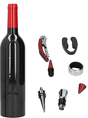 Ensemble de bouchons d'ouvre-bouteille de vin, kit de bouchon de bouteille en aluminium pour verseur de vin, accès au bar 6 en 1 avec ouvre-bouteille en acier sans Sto pour la