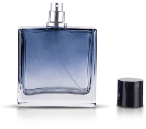 GWEOR Bottiglia Profumo 100ml in Vetro con Vaporizzatore Spray, Flacone Ricaricabile Blu Sfumato Elegante per Fragranze, Oli Essenziali e Colonie, Design Raffinato per Casa e Viaggio