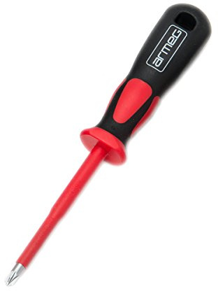 Armeg SDRPM2 GripX2 Plus/Minus Two - PZ/SL x 100 1000V Insulated VDE Screwdriver - Red/Black