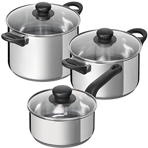 Kuhn Rikon Gusto – Batería de Cocina Set, Plata, 1,5/3.7/5,9 L