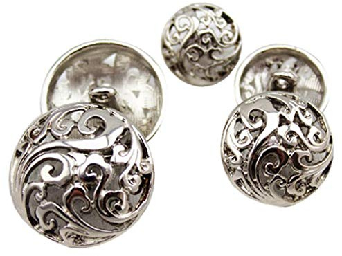 Ruluti 10pcs Bouton Vêtements 15mm, Rétro Creux Bouton À Coudre Ronde en Forme De Bouton en Métal pour Hommes Femmes Blazer, Manteau, Uniforme, Chemise, Veste De Costume