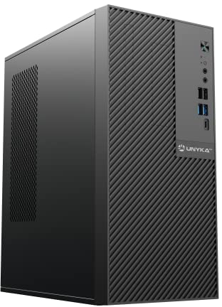 UNYKAch Caja de Ordenador Micro ATX NUMEN 500 Pro Type C, 17 litros con 5 Puertos USB, Compatible con Fuentes ATX, Bahías de 3,5 y Tarjetas Gráficas de hasta 180 mm