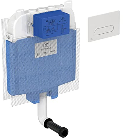 Ideal Standard T4931AC Prosys 80 cassetta di risciacquo ad incasso per WC a terra + placca meccanica Oleas M1 Bianca