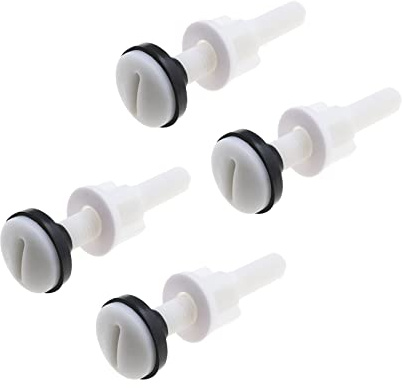 OTOTEC Juego de 4 pernos para tanque inodoro M10 para la mayoría de cisternas de inodoro, cisterna de plástico blanco, kit de sellado de fijación