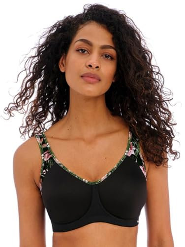 Freya Active Sonic Moulded J-Hook Sports Bra Jungle Black Black 30GG