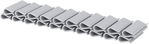 WDB - Clips de fixation pour bandes brise-vue - Protection visuelle/pare-vent pour jardin et clôture – Clôture à double fil - pour Basic Line - 40 pièces - Gris - RAL 7040