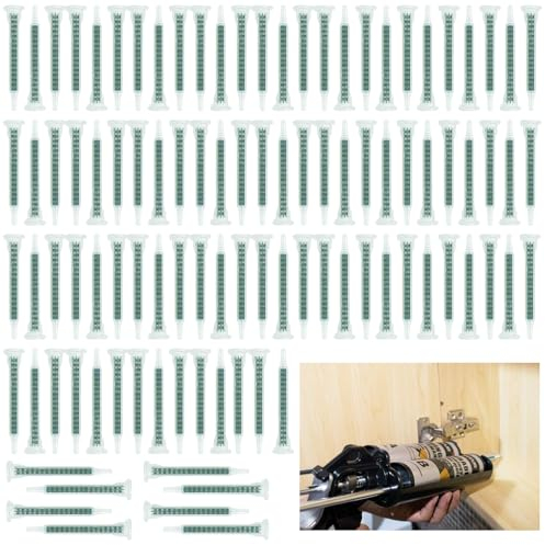 AFASOES 100 Stück Mischerdüsen Statikmischer AB Klebstoff Mischrohre Mischertülle F6-16 Grün Mischdüse Spritze Mischerspitzen 1:1/2:1 Mischerdüse Mixtüllen Passend für 50 ml 2 Komponenten AB Kleber