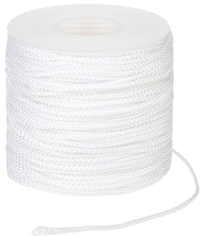 White Braided Lift Shade Cord 1.8mm Roller Blinds Cord White Pull String Rope, Window Blind String Pull Cord Blinds Lifting Rope for Aluminum Blind Shade Repair