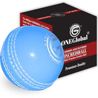 ONEGlobal Incrediball Soft Practice Cricket Ball | Outdoor & Indoor Rubber Cricket Ball With Core & Stitched Seam | For Practice, Training & Family Fun | Senior & Junior Size