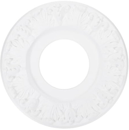 PATIKIL Médaillon de Plafond, 25.5 x 10 cm PU Médaillon de Plafond Décoratif pour Luminaire de Plafond Chandelier Médaillon 3D Sculpté Plaque de Couverture de Luminaire, Blanc