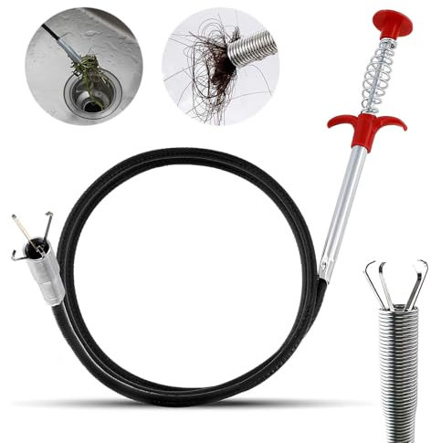Regerly Desatascador de desagüe Fuerte y Flexible, 1 Piezas Gancho de Limpieza de Fregadero desagüe de Serpiente Herramienta depilación desagüe de Resorte para baño de Cocina