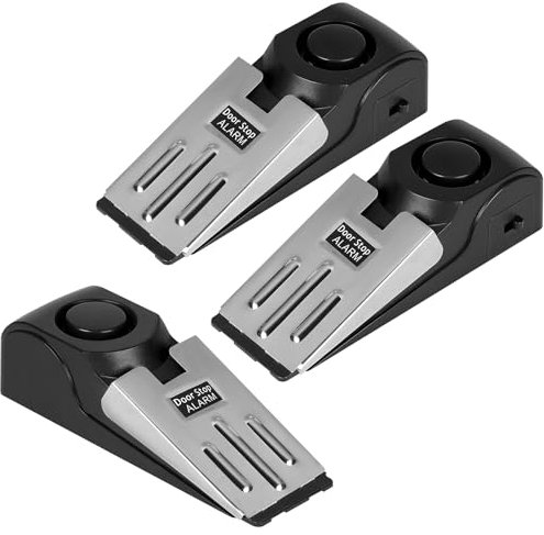DBREAKS 3 Cale Porte Alarme, Cale Porte avec Alarme 120 dB, Alarme Porte Entree, 3 Sensibilités arrêt de porte, Alarme de Porte pour Hôtel Home Travel Security