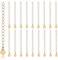 20Pcs Gold Necklace Chain Extenders, 2 Necklaces Extender End Chains with Lobster Claw Clasps and Heart Chain Tabs Gold Plated Delicate Jewelry Necklace Extender Chains Set for Jewelry Making