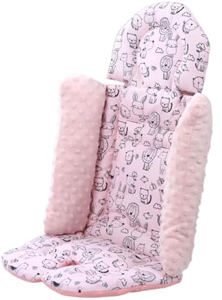 Generic Cuscino per Seggiolino Auto, Imbottitura Spessa, Traspirante, Morbido, Universale, per Passeggino, Materasso, Fodera per Sedile, Rosa, Taglia unica bambino