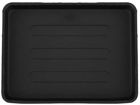 INOOMP Plancha Teppanyaki de Hierro Fundido Grueso para Barbacoa Bandeja Rectangular Grande para Asar Carnes y Verduras Compatible Tipo de Cocinas Uso Interior y Exterior Fácil Limpieza