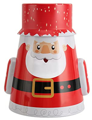 ZJchao Christmas Candy Tin, Odorless Tinplate Candy Jar, with Wobbler Design for Home Storage Decor Spices Tea