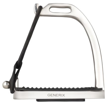 Horse Riding Safety Stirrups for English Saddle – Anti-Slip Lightweight Metal Stirrups for Adults – Durable Steel, Comfortable Support – Includes 2 Bonus Accent Bands (Silver, 4”)