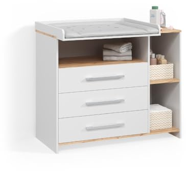 Livinity Commode à Langer Torino Chêne Blanc/Force de l'or