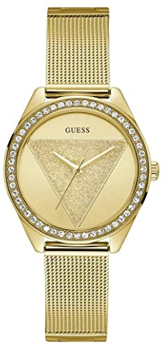 Guess Damen Analog Quarz Uhr mit Edelstahl Armband W1142L2