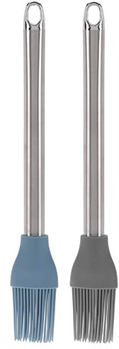 2er Set Silikon-Backpinsel Küchen-Pinsel mit Silikon-Borsten, Bratpinsel
