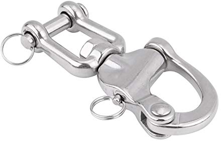 Grillete giratorio de mandíbula a presión, grillete giratorio de liberación rápida de mandíbula a presión para velero Spinnaker Driza Acero inoxidable 316(128mm)